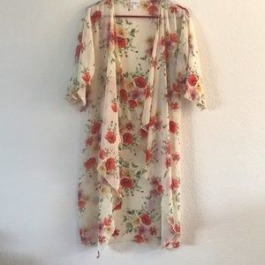 Cream floral LuLaRoe Shirley